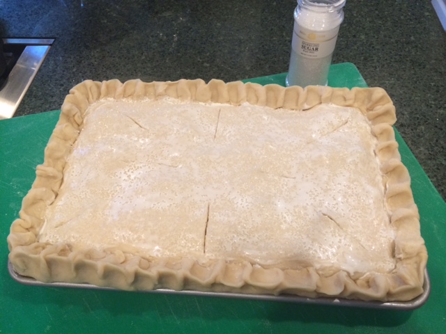 Slab pie before baking