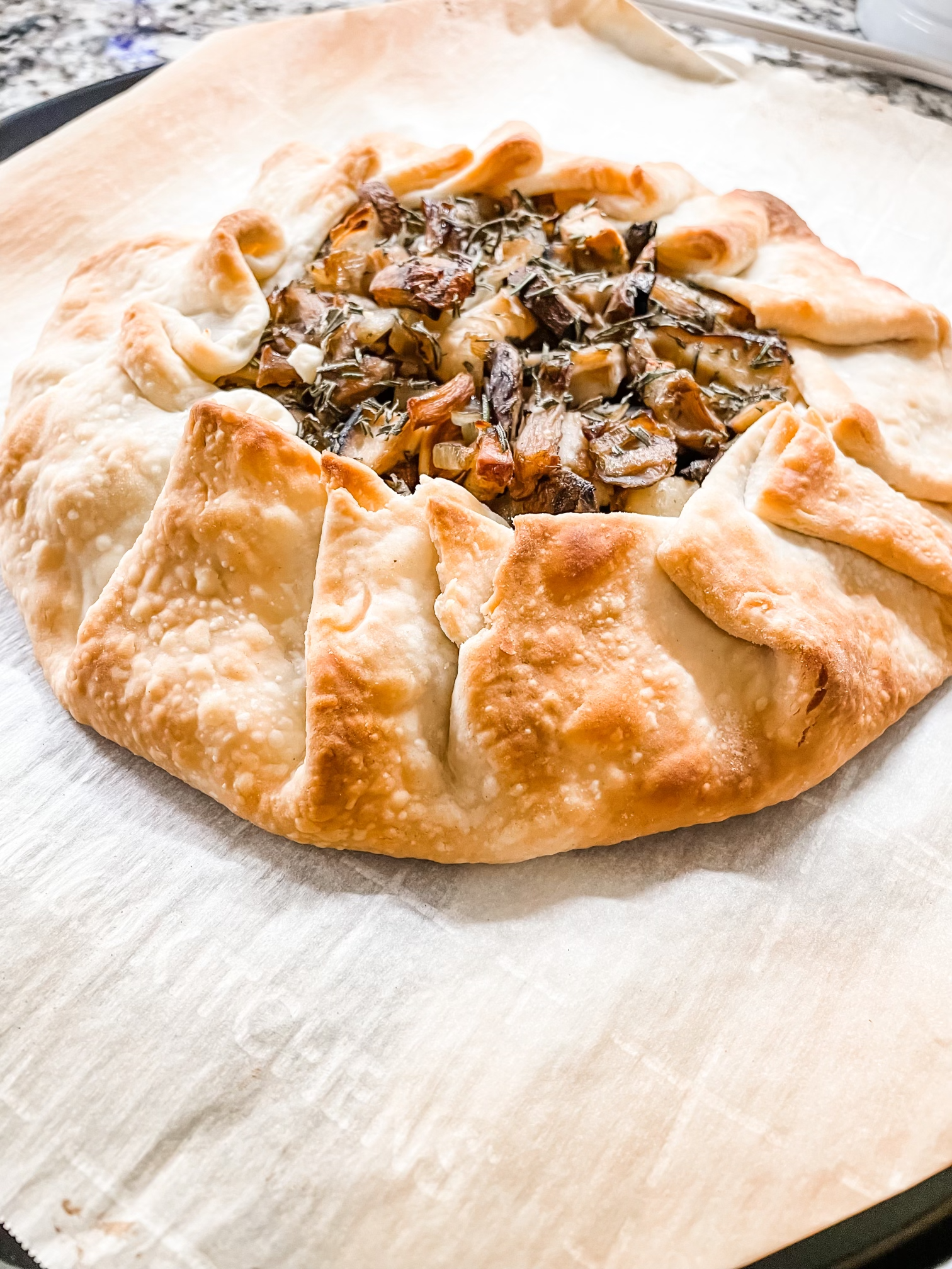 mushroom goat cheese galette